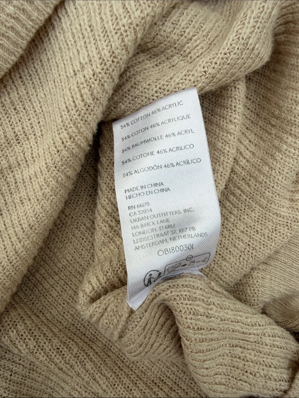 Free People Oversized Cream Waffle Knit Sweatshirt
